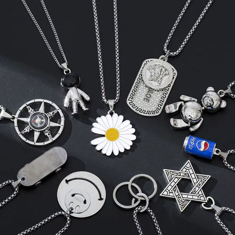 钛刚链嘻哈项链男女长款潮酷颈链时尚配饰时尚吊坠简约ins毛衣链